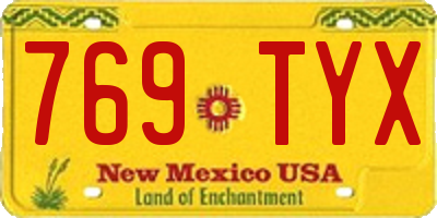 NM license plate 769TYX