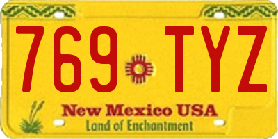 NM license plate 769TYZ
