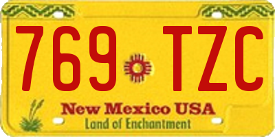 NM license plate 769TZC