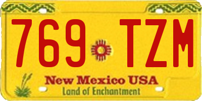 NM license plate 769TZM