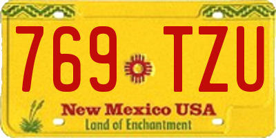 NM license plate 769TZU