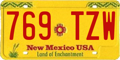 NM license plate 769TZW