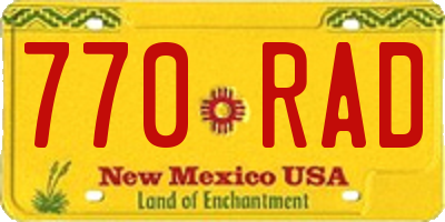 NM license plate 770RAD