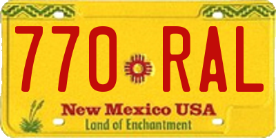 NM license plate 770RAL