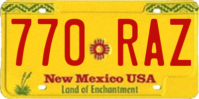 NM license plate 770RAZ