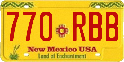 NM license plate 770RBB