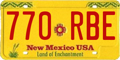 NM license plate 770RBE