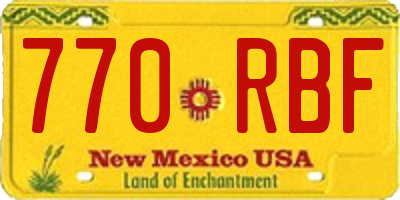 NM license plate 770RBF