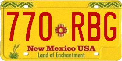 NM license plate 770RBG