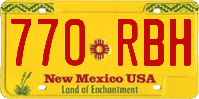 NM license plate 770RBH