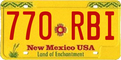 NM license plate 770RBI