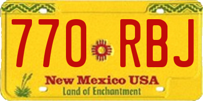NM license plate 770RBJ