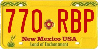 NM license plate 770RBP