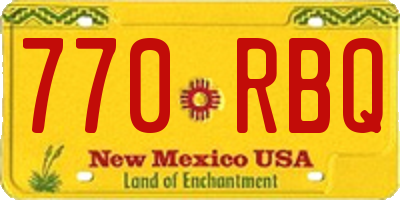 NM license plate 770RBQ