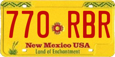 NM license plate 770RBR