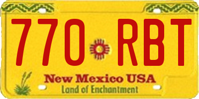 NM license plate 770RBT