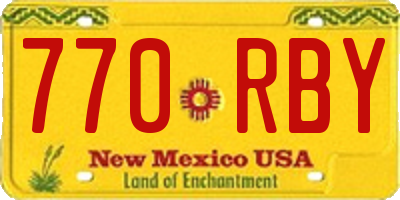 NM license plate 770RBY