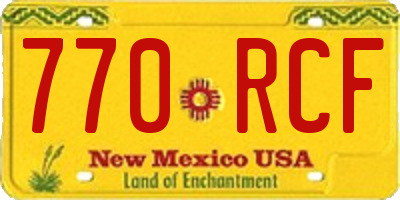NM license plate 770RCF