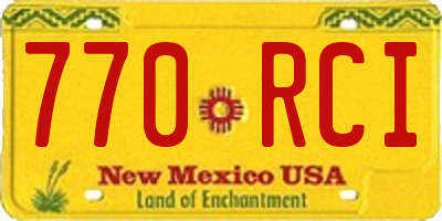 NM license plate 770RCI