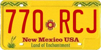 NM license plate 770RCJ