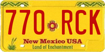 NM license plate 770RCK