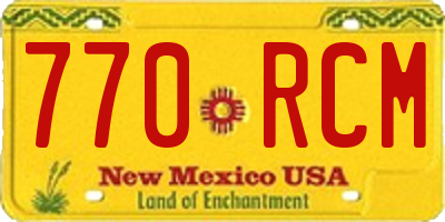 NM license plate 770RCM