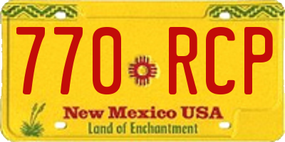 NM license plate 770RCP