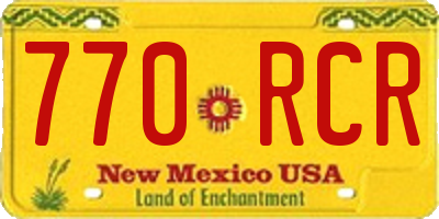 NM license plate 770RCR