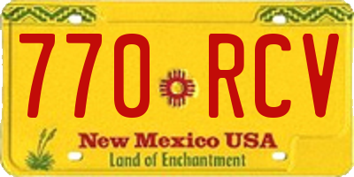 NM license plate 770RCV