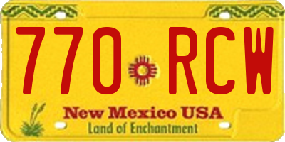 NM license plate 770RCW