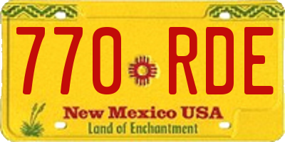 NM license plate 770RDE