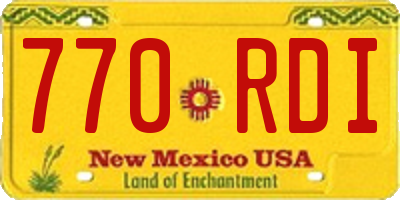 NM license plate 770RDI