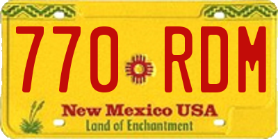 NM license plate 770RDM