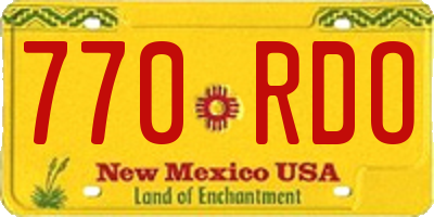 NM license plate 770RDO