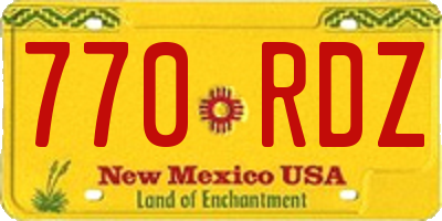 NM license plate 770RDZ