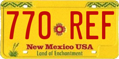 NM license plate 770REF