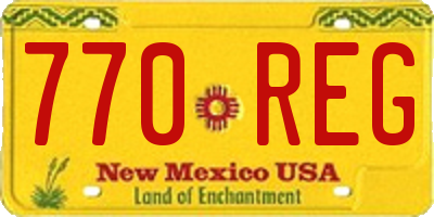 NM license plate 770REG