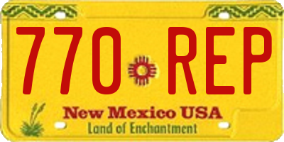 NM license plate 770REP