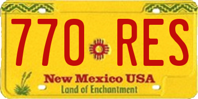 NM license plate 770RES