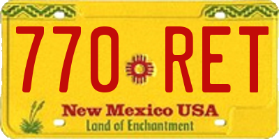 NM license plate 770RET