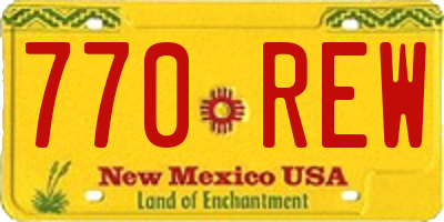 NM license plate 770REW