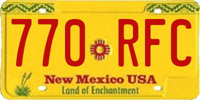 NM license plate 770RFC
