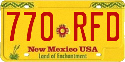 NM license plate 770RFD
