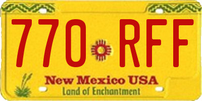NM license plate 770RFF