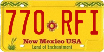 NM license plate 770RFI