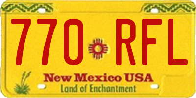 NM license plate 770RFL