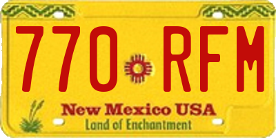 NM license plate 770RFM