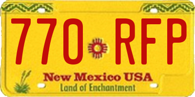 NM license plate 770RFP