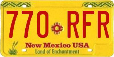 NM license plate 770RFR