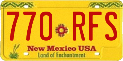 NM license plate 770RFS